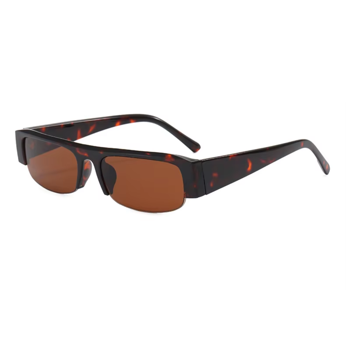 Óculos de Sol Retangular Aurea Tortoise com Lente Marrom