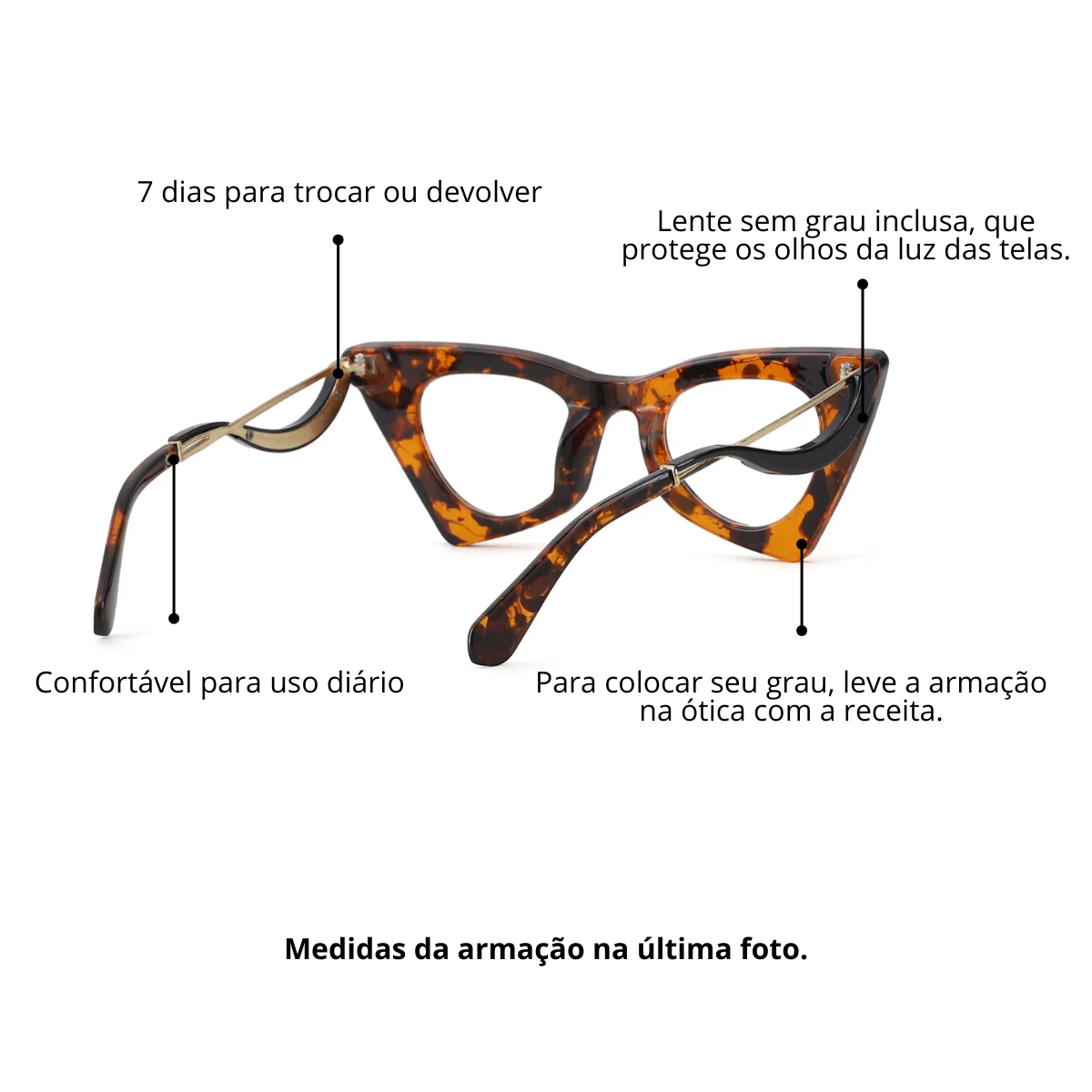 Armação de grau em acetato - Debra