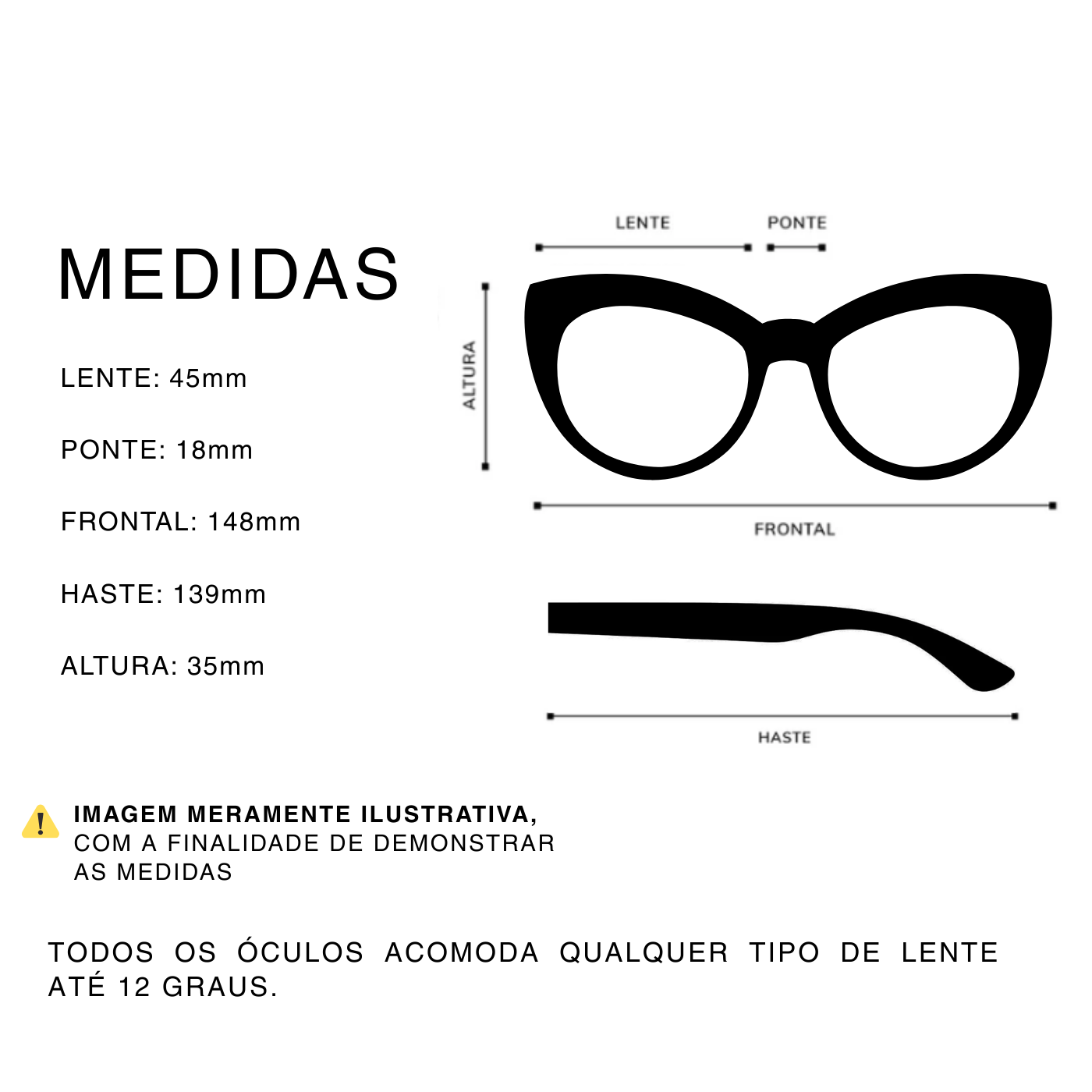 Armação de grau em acetato - Debra